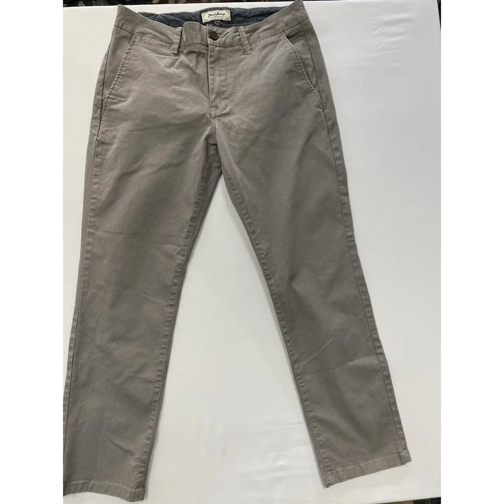 Flag & Anthem Men’s Chino Pants 32x30 Gray Stretch Slim Straight Casual Twill